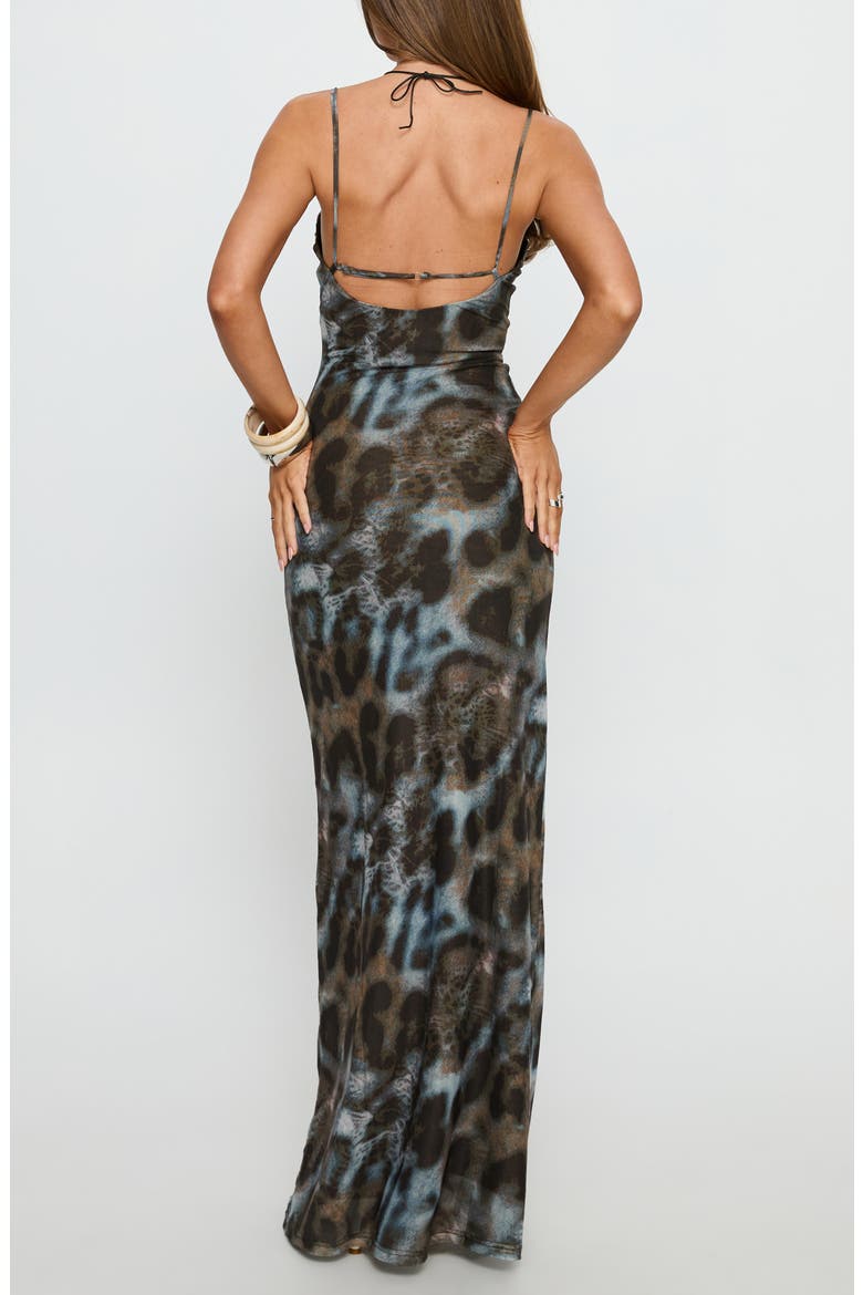 Saphrona Print Sleeveless Maxi Dress, Alternate, color, LEOPARD