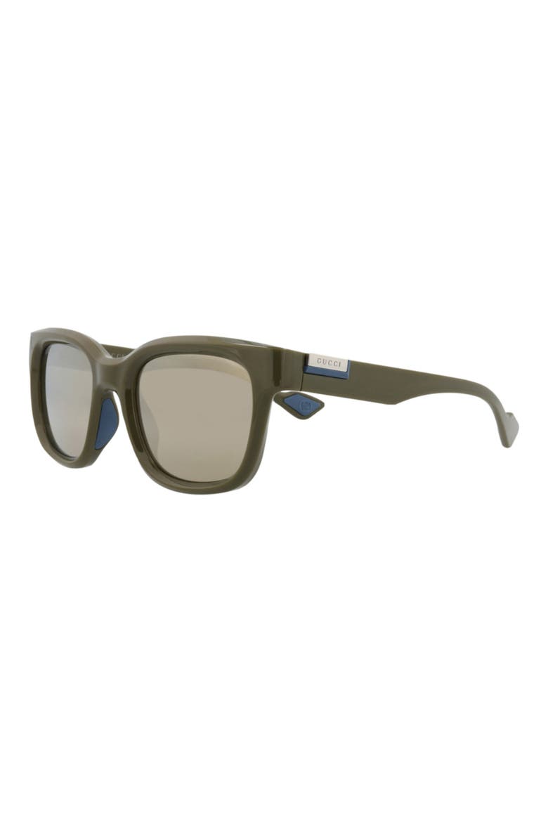 53mm Square Sunglasses, Alternate, color, GREEN GREEN GOLD