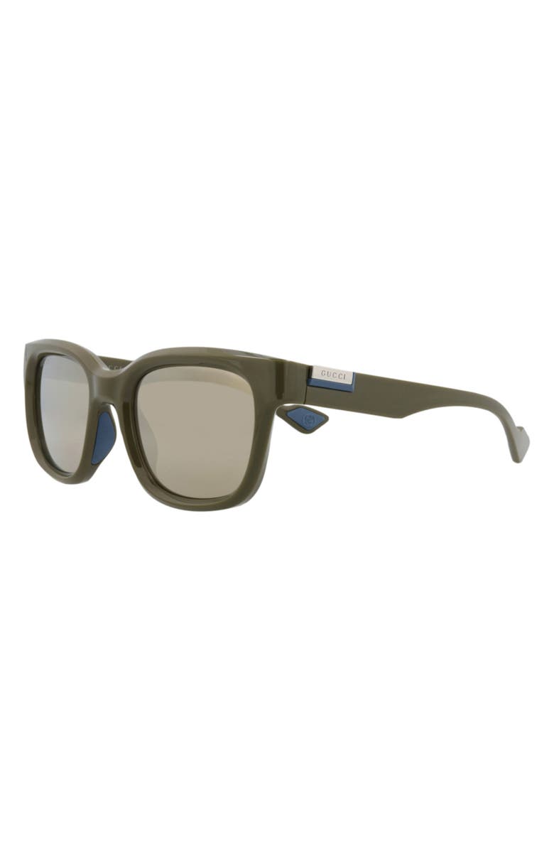 Gucci 53mm Square Sunglasses, Alternate, color, Green Green Gold