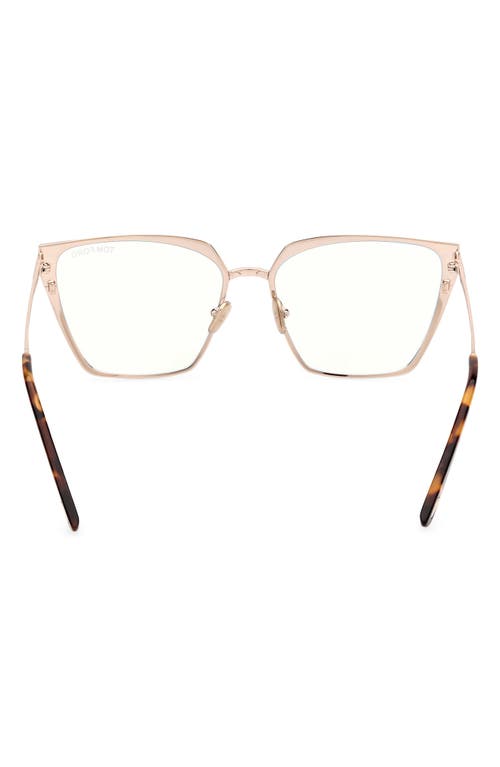 Tom Ford 56mm Square Blue Light Blocking Optical Glasses In Multi