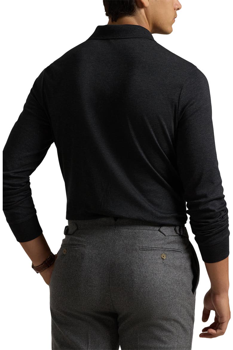 Long Sleeve Pima Cotton Polo, Alternate, color, POLO BLACK