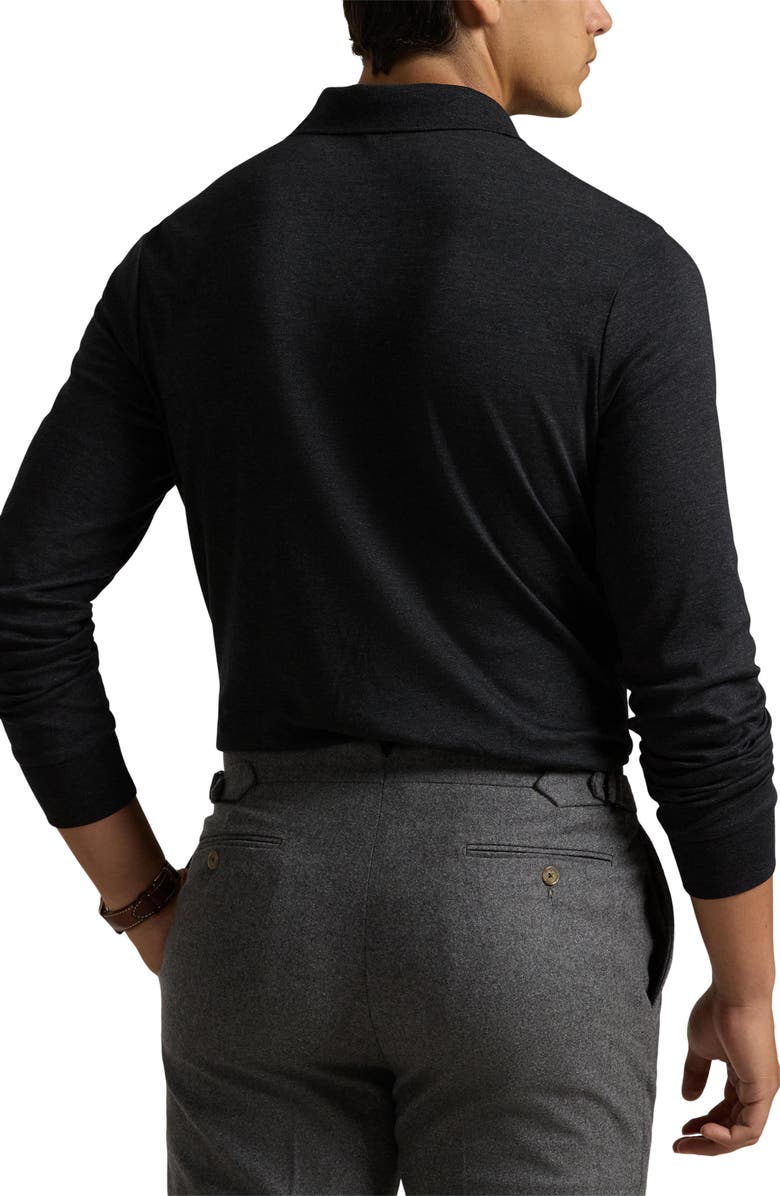 Polo Ralph Lauren Long Sleeve Pima Cotton Polo, Alternate, color, Polo Black