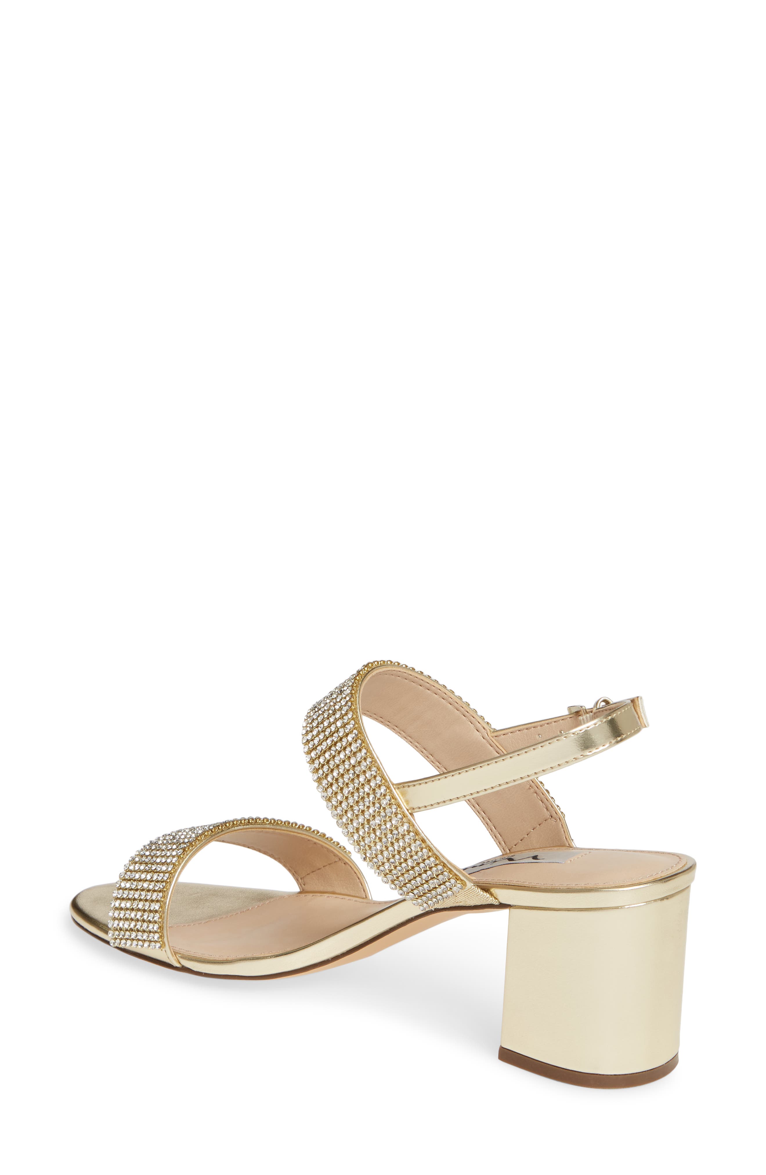 Naomi Crystal Embellished Sandal, Alternate, color, GOLD FAUX LEATHER