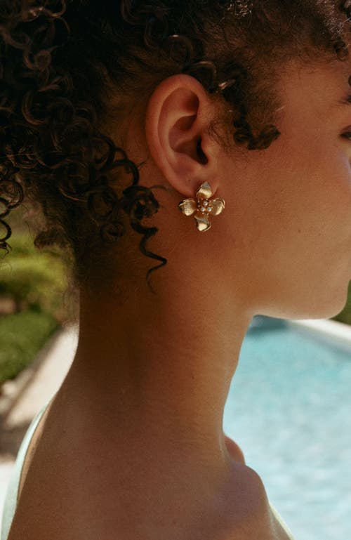 Retro Chic Iris Blossom Stud Earrings In Multi