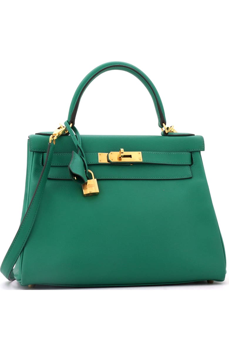 Pre-Owned Hermes Kelly Handbag Green Evercolor with Gold Hardware 28, Alternate, color, Vert Vertigo