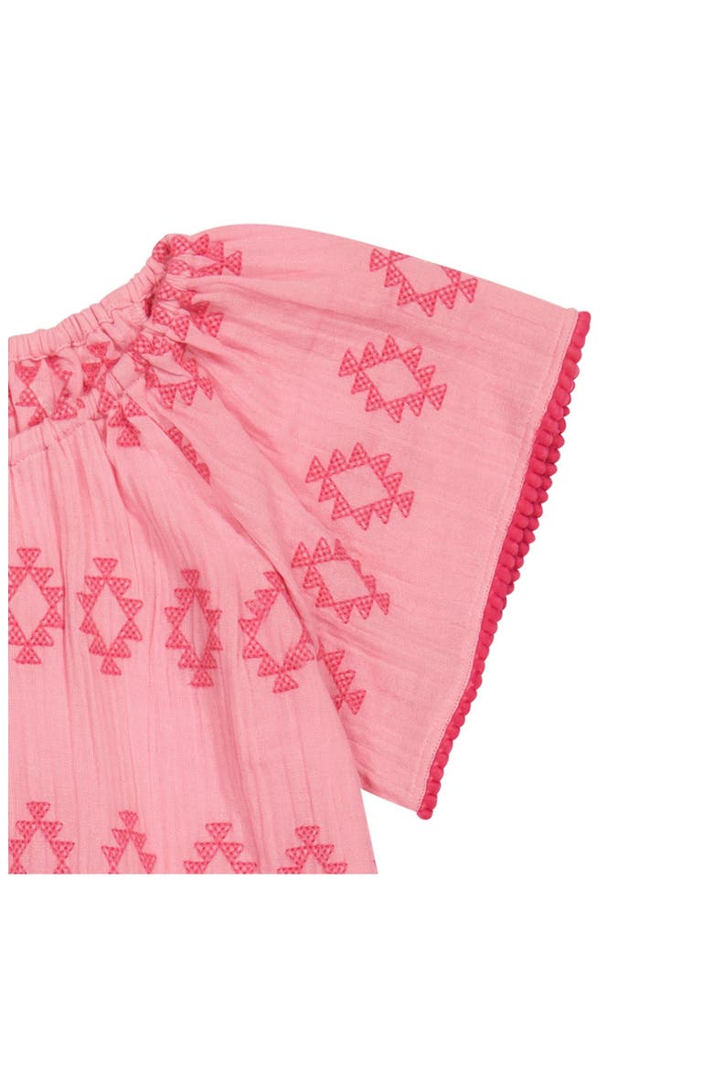 Mini Capucine Girl's Caftan Rose Embroidery, Alternate, color, Pink