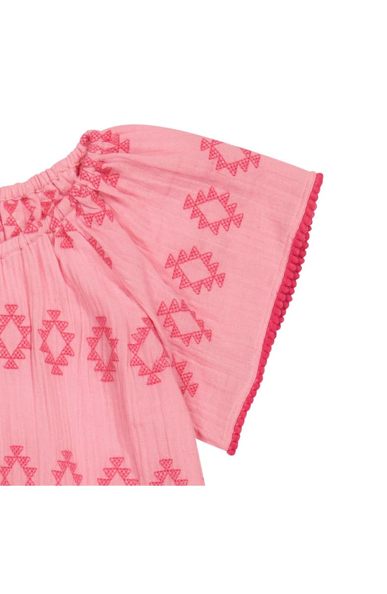 Mer St. Barth Mini Capucine Girl's Caftan Rose Embroidery, Alternate, color, Pink