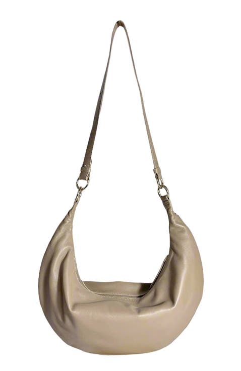 Leather Convertible Hobo Ring Bag