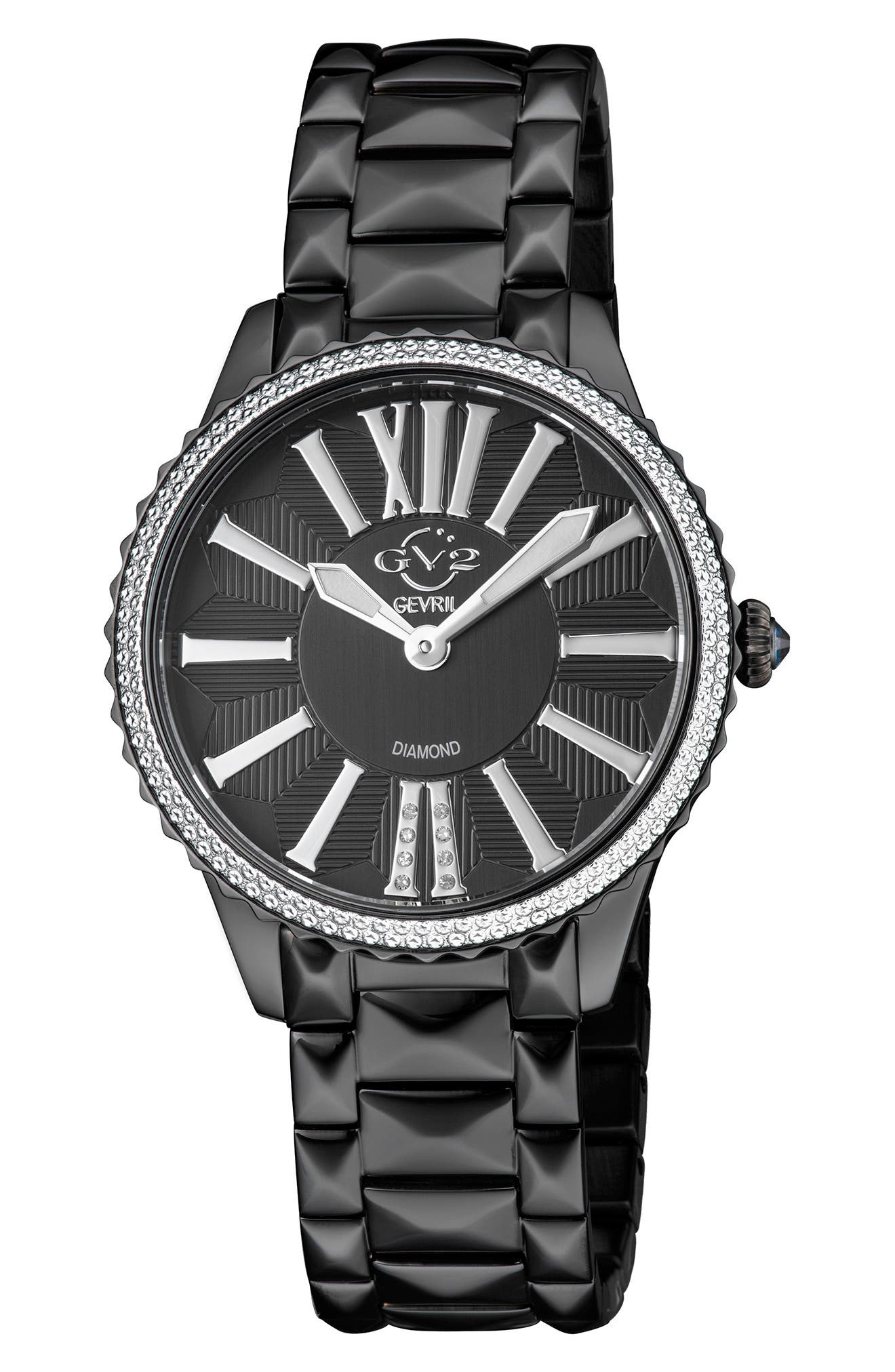 GV2 Siena Genuine Diamond Stainless Steel Bracelet Watch, 37mm - 0.038 ctw