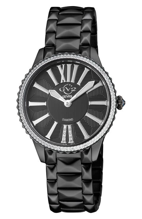 Siena Genuine Diamond Stainless Steel Bracelet Watch, 37mm - 0.038 ctw