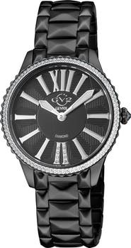 GV2 Siena Genuine Diamond Stainless Steel Bracelet Watch, 37mm - 0.038 ctw