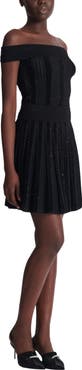 Balmain Pleated glitter knit skirt
