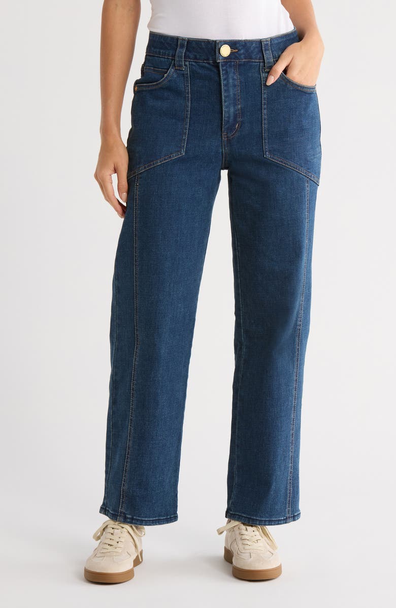 Democracy Front Seam Crop Jeans, Main, color, Blue