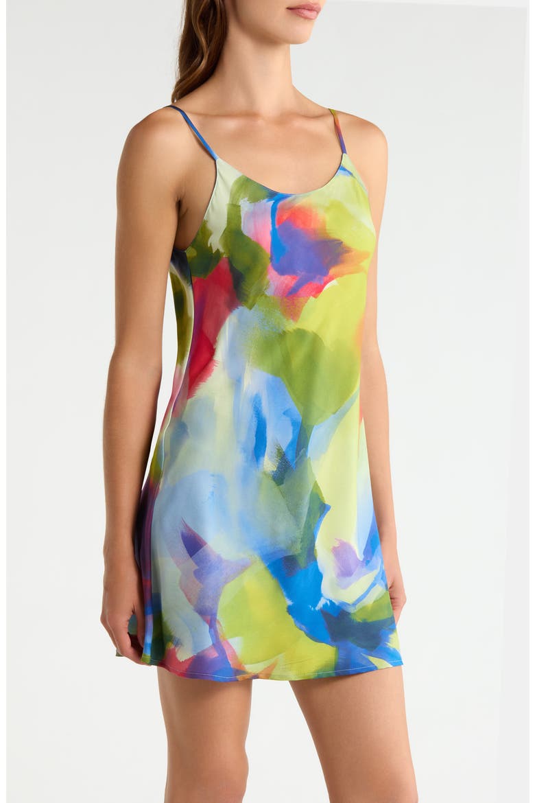 Kumo Printed Stretch Satin Chemise, Alternate, color, KUMO MULTI