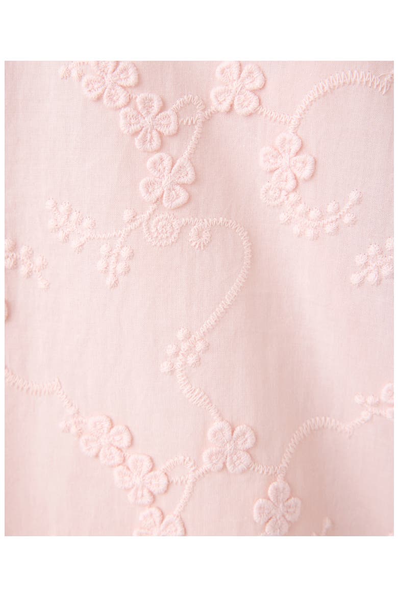 Embroidered Puff Sleeve Cotton Shirt, Alternate, color, PINK