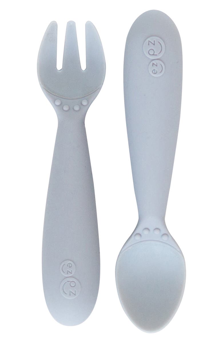 ezpz Mini Utensils Set, Main, color, Pewter