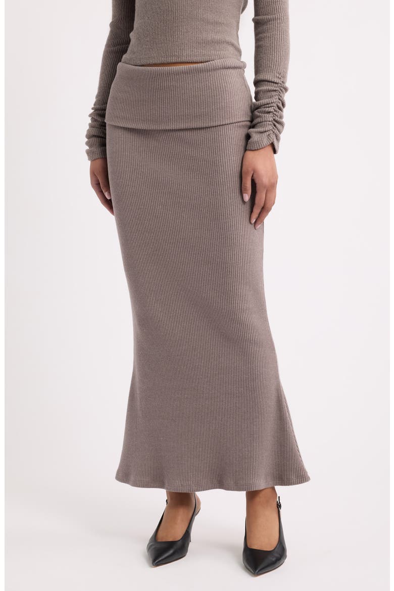 Caricia Ribbed Skirt, Main, color, TAUPE