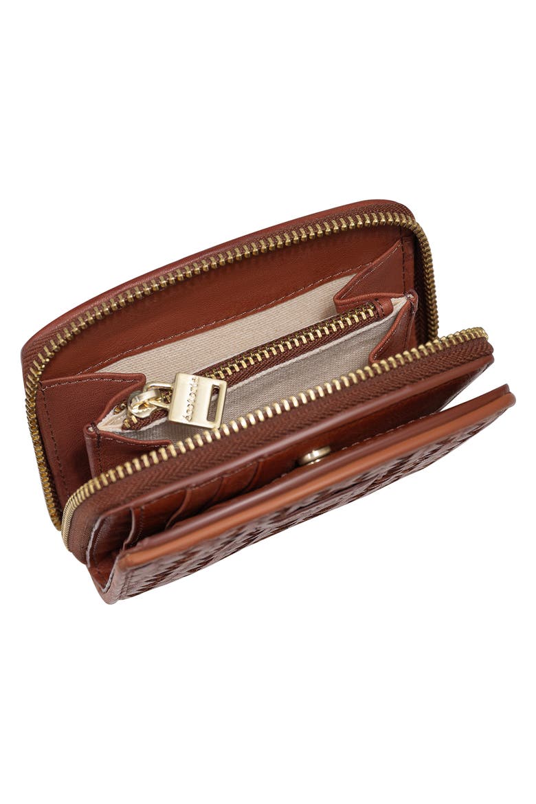 Katy Woven Leather Wallet, Alternate, color, BRANDY