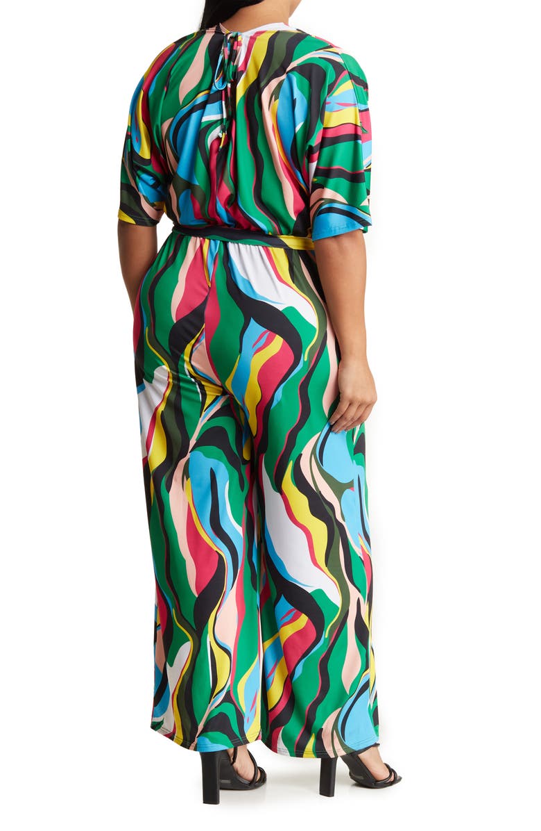 BY DESIGN Balthazar Short Sleeve Jumpsuit, Alternate, color, Print As Sample