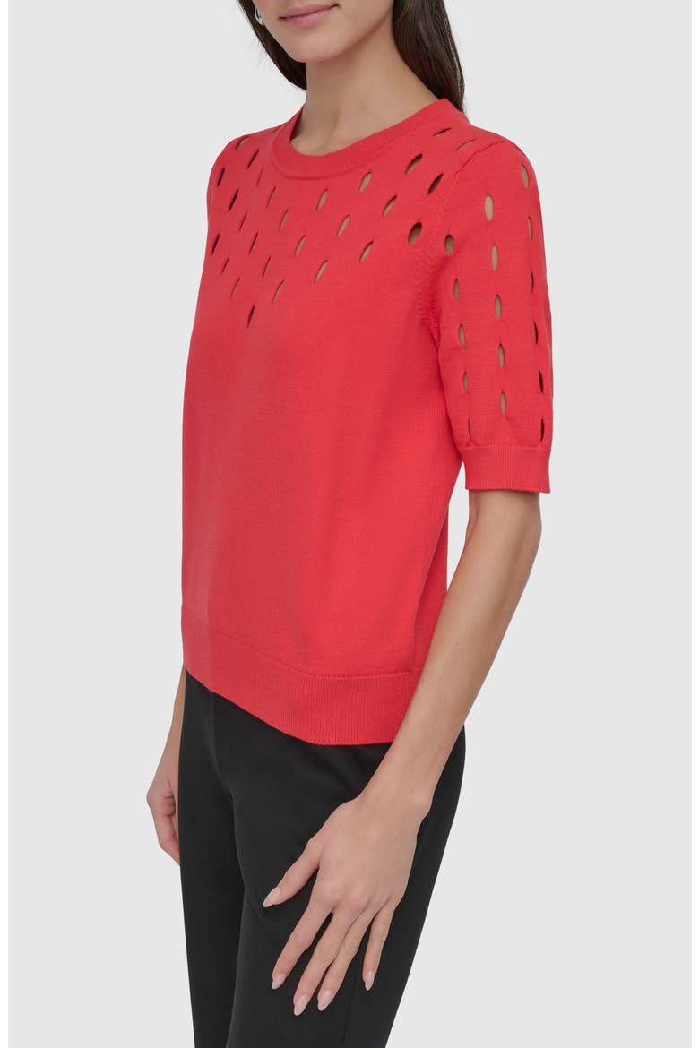 Cutout Detail Sweater, Alternate, color, WATERMELON