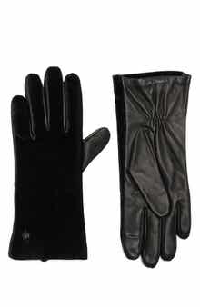 Kurt Geiger London Velvet & Leather Gloves