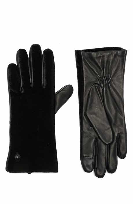 Kurt Geiger London Velvet & Leather Gloves