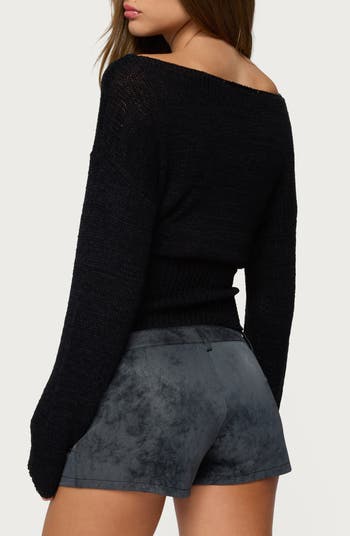 Tezi Boat Neck Crop Sweater