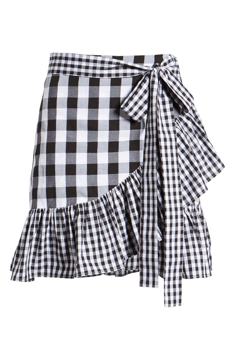 BP. Mixed Check Ruffle Trim Skirt, Alternate, color, 