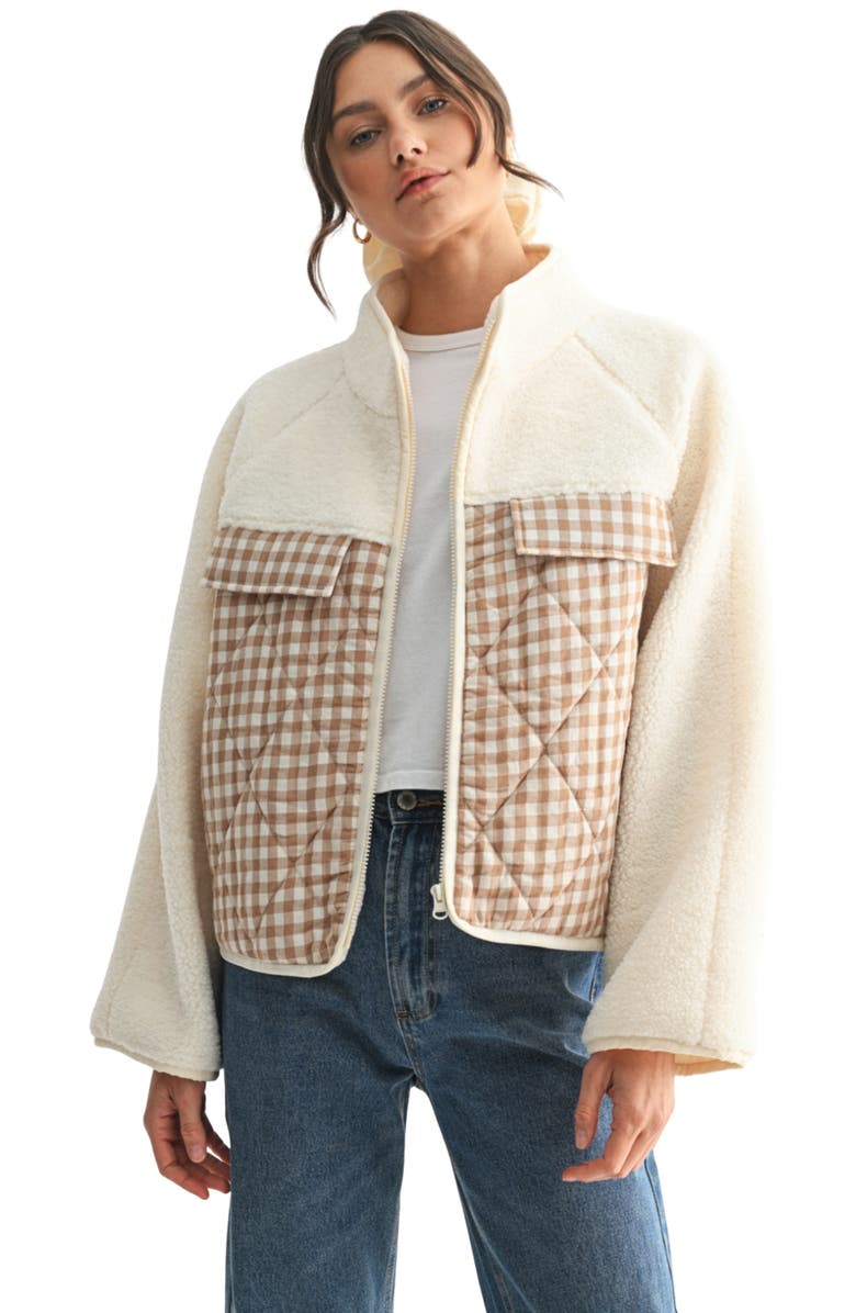 WISHLIST Plaid Fleece Jacket, Alternate, color, 