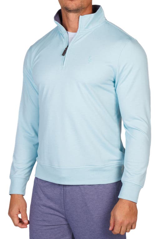 Tailorbyrd French Terry Quarter Zip Pullover In Blue