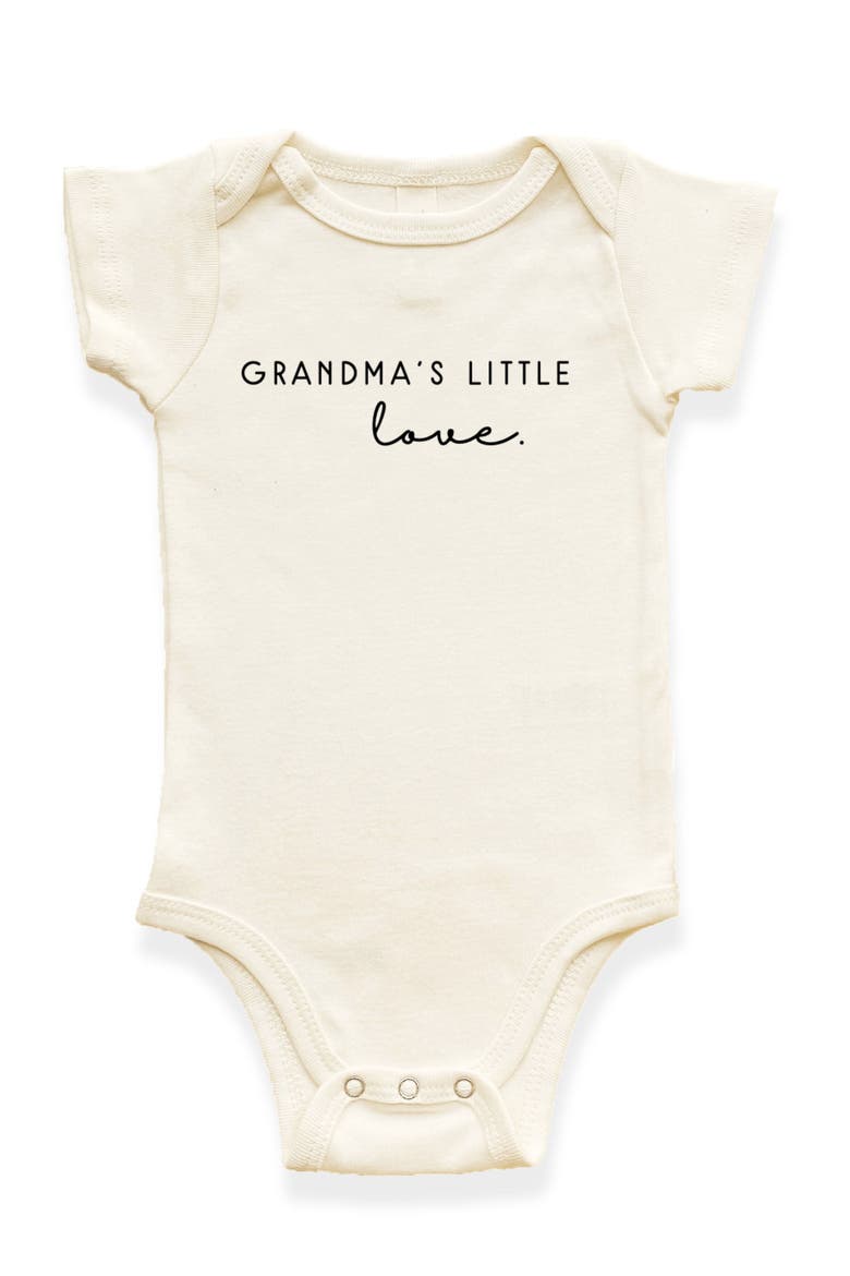 Grandma's Little Love Organic Baby Bodysuit, Main, color, Natural Black Lettering