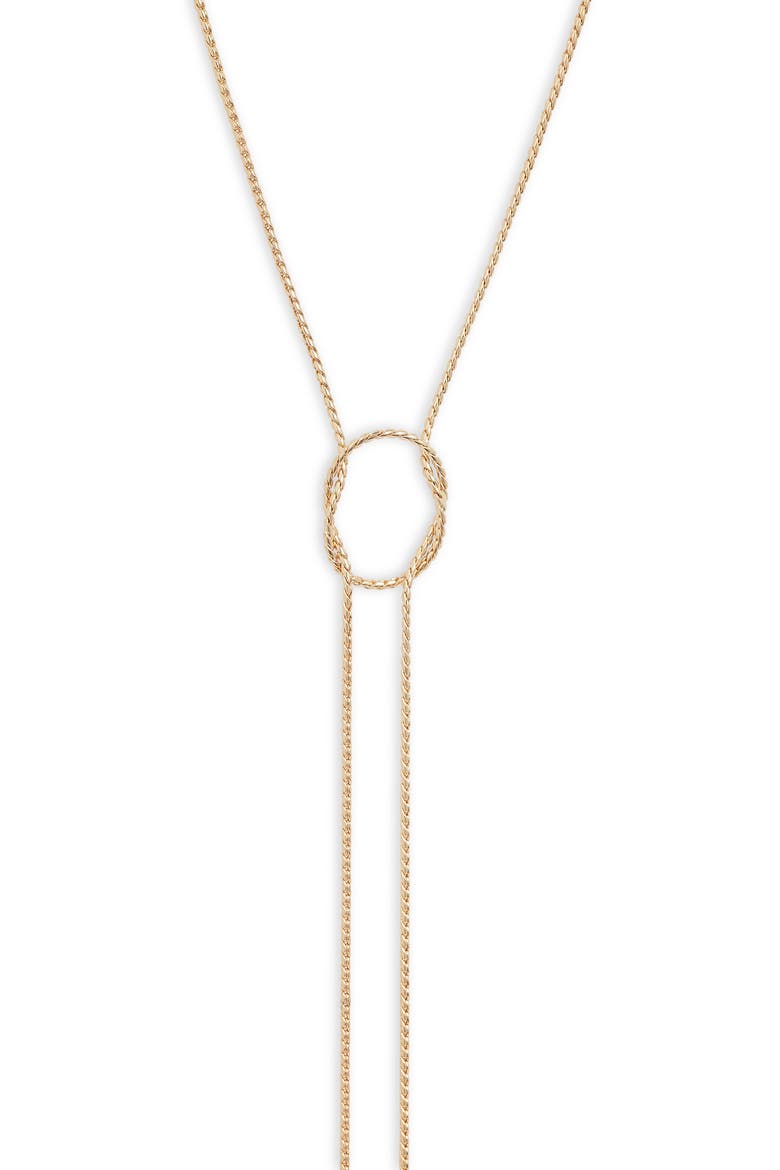 Knotted Y-Necklace, Alternate, color, GOLD