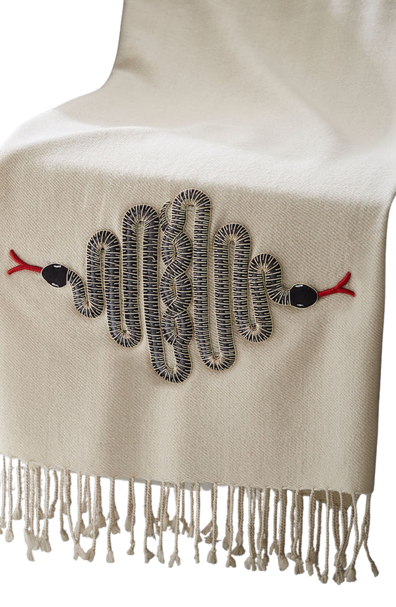 Jonathan Adler Snake Embellished Throw Blanket, Alternate, color, 