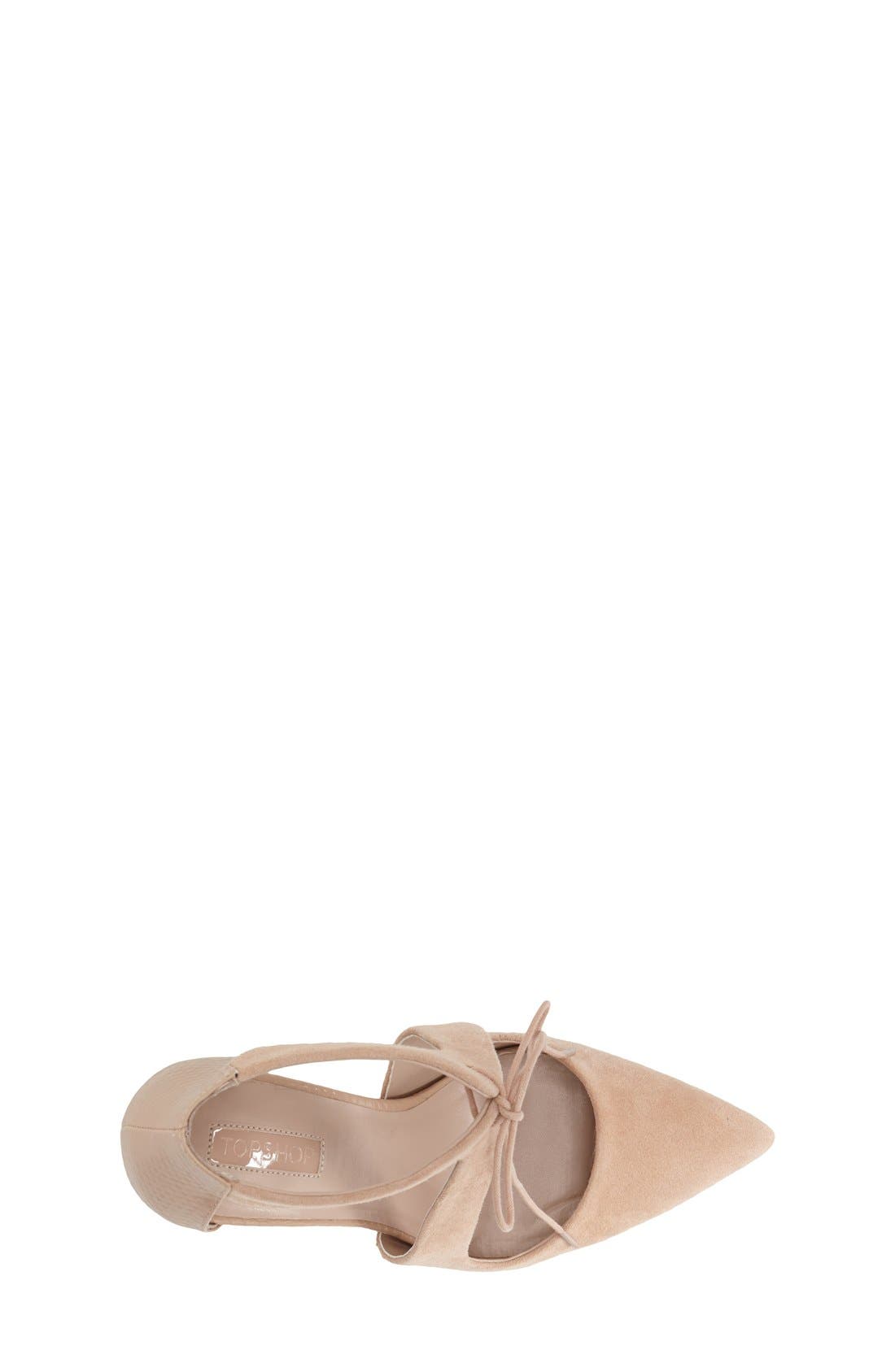 'Genie' Lace-Up Pump, Alternate, color, NUDE LEATHER