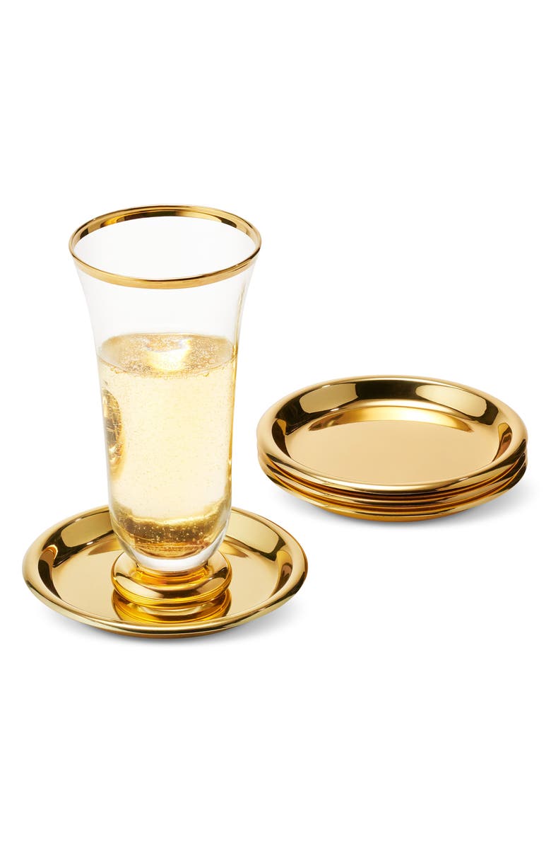 Aerin Marzia Set of 4 Coasters, Alternate, color, Gold