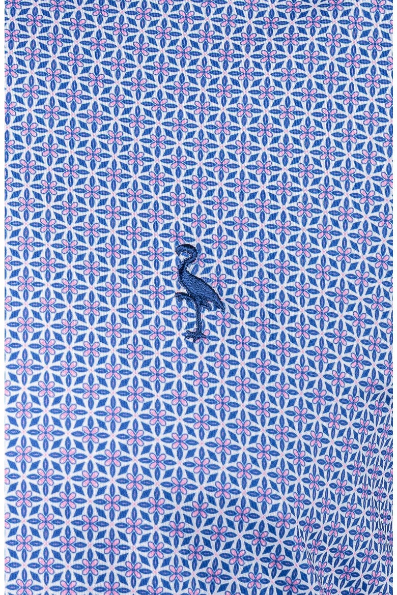 Geo Floral Performance Polo, Alternate, color, BLUE