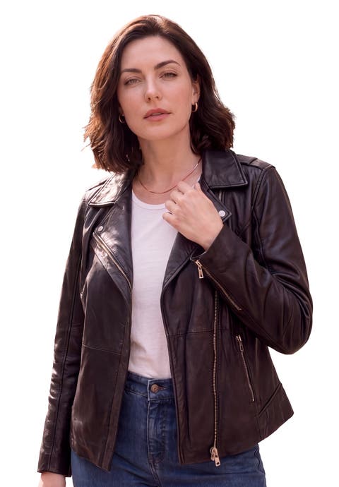 Plus Size Moto Leather Jacket (plus)