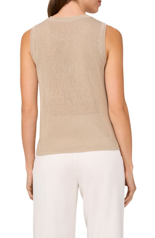 Halogenr Halogen(r) Crewneck Sweater Tank In Taupe Bisque