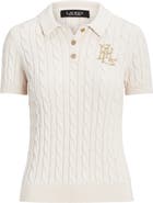 Lauren Ralph Lauren Cable Knit Cotton Polo Sweater