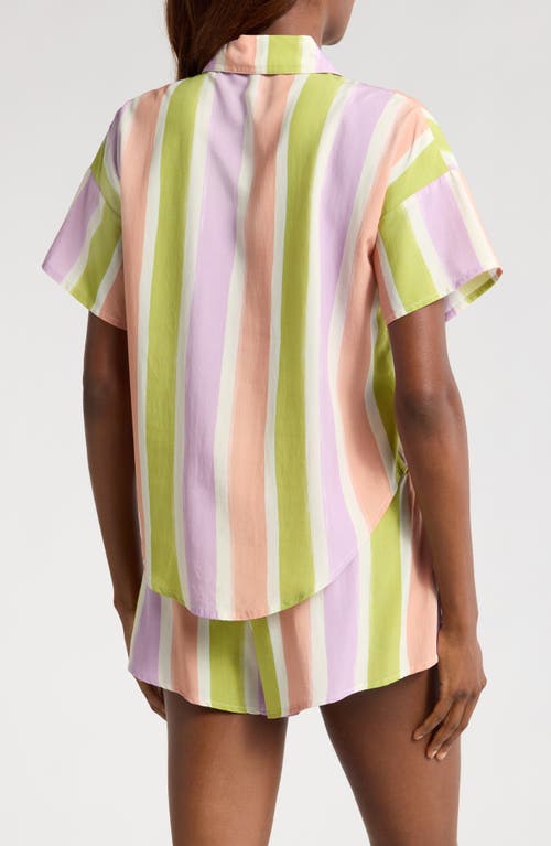 Kilo Brava Stripe Cotton Short Pajamas In Painted Stripe