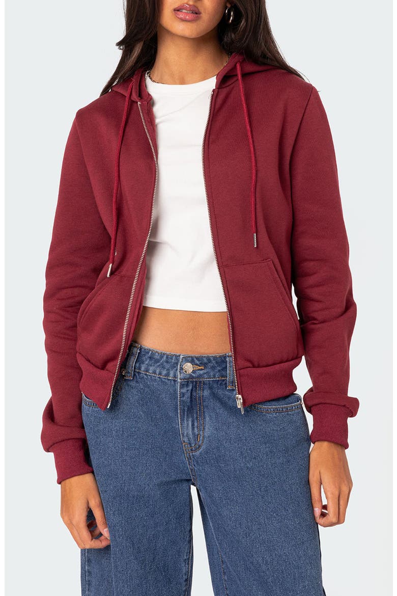 Avery Zip Hoodie, Main, color, BURGUNDY