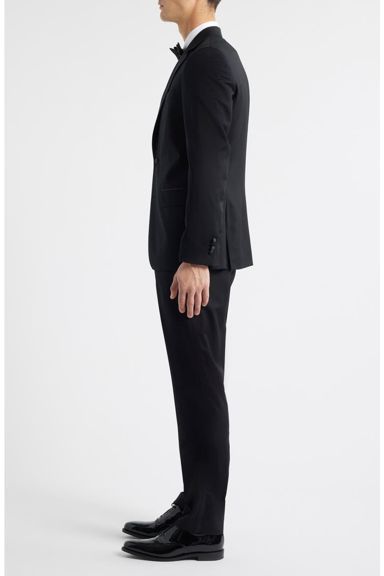 Huge Slim Fit Black Wool Tuxedo, Alternate, color, BLACK