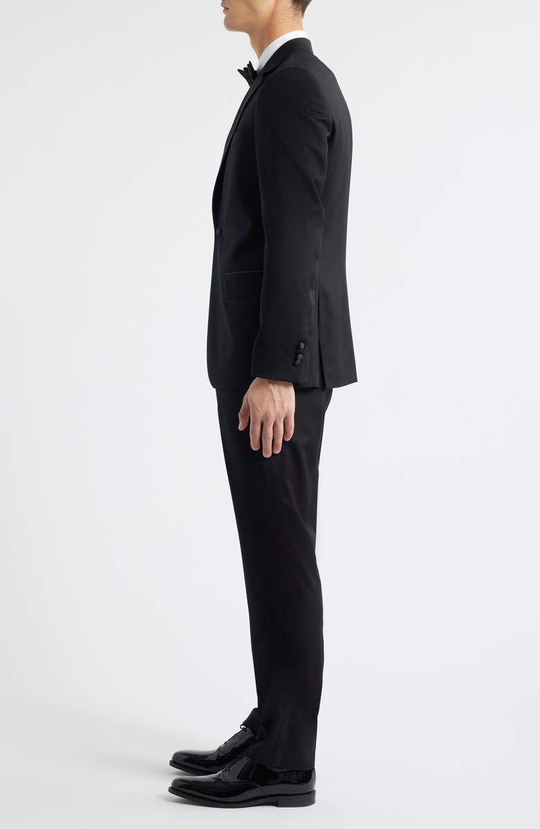 BOSS Huge Slim Fit Black Wool Tuxedo, Alternate, color, Black