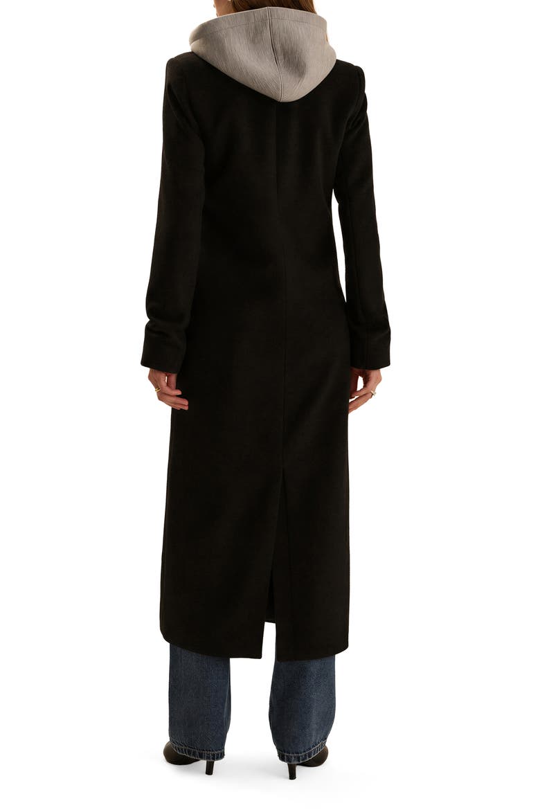 The Sport Wool Blend Coat with Hoodie Insert, Alternate, color, BLACK