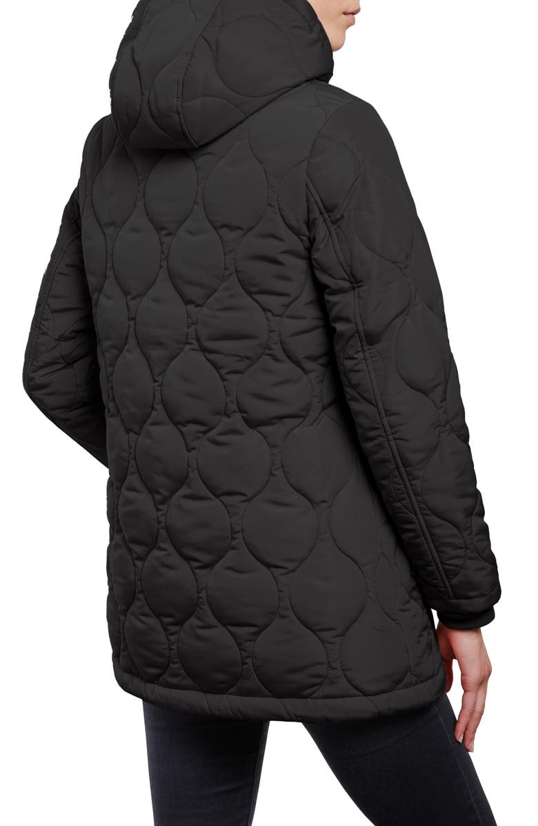 Lucky Brand Faux Shearling Lined Onion Quilt Statium Jacket, Alternate, color, 