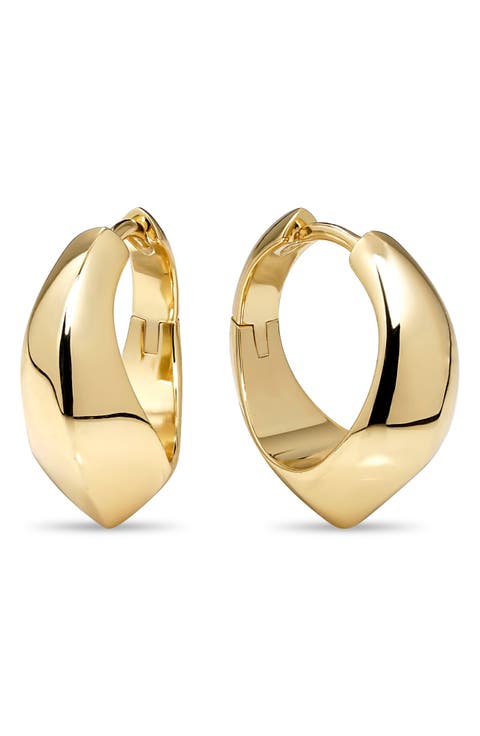 Beveled Curve Hoop Earrings