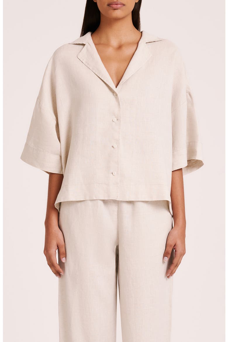 Lounge Linen Shirt, Main, color, Natural