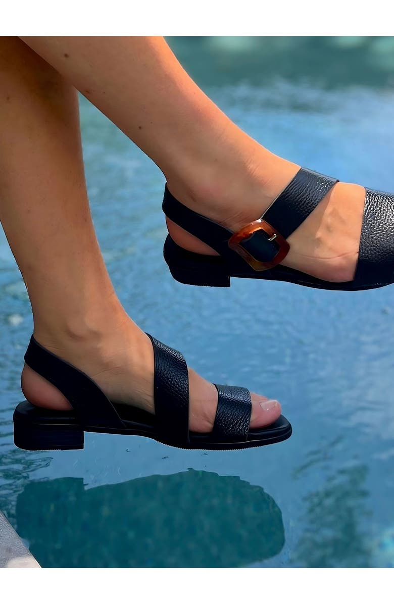 Menina Step Juliette Side Buckle Sandal, Alternate, color, Black