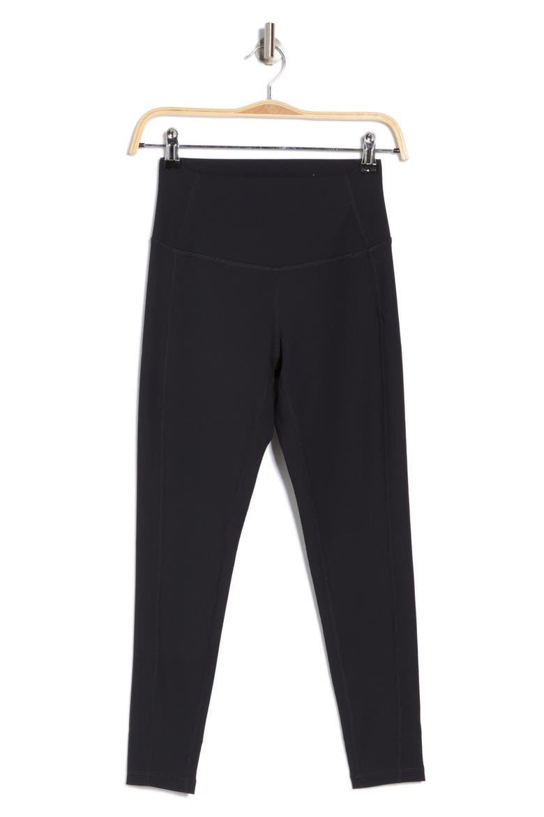 Perform High Waist Rib 7/8 Leggings, Alternate, color, BLACK