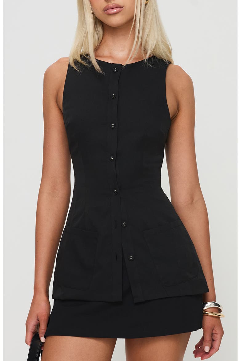 Mystick Button-Up Vest, Main, color, BLACK
